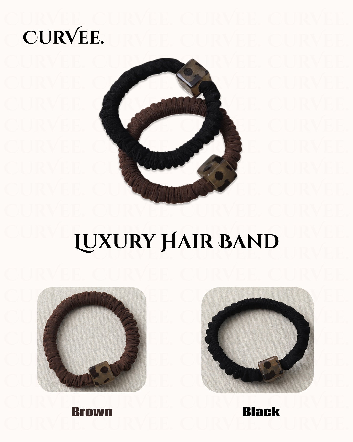 Square Leopard Print Hair Tie Bun Hair Rope