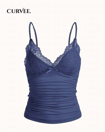 Aww! Slim Fit Inner Wear Spliced French Top