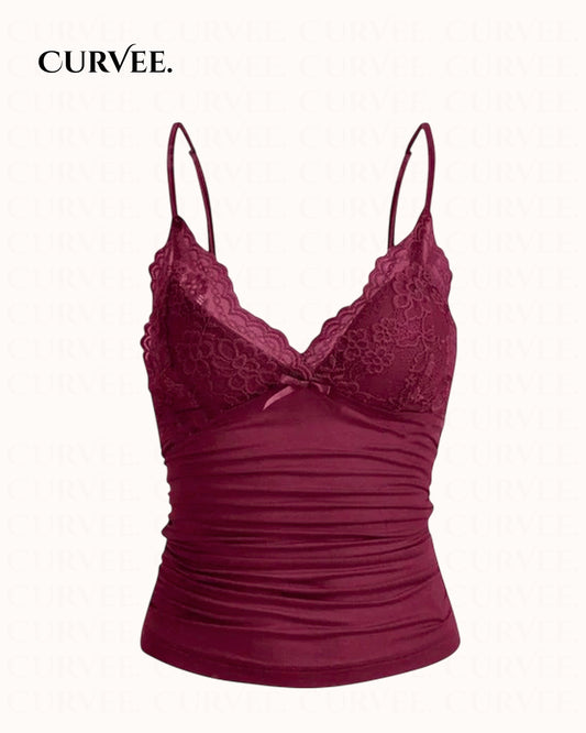 Aww! Slim Fit Inner Wear Spliced French Top