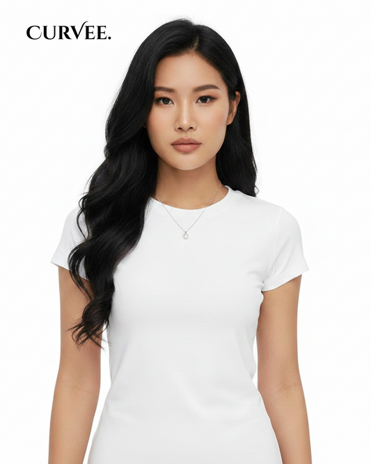 Ice Silk Ribbed Short-Sleeved T-Shirt