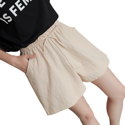 Women Shorts Loose Linen Cotton Shorts