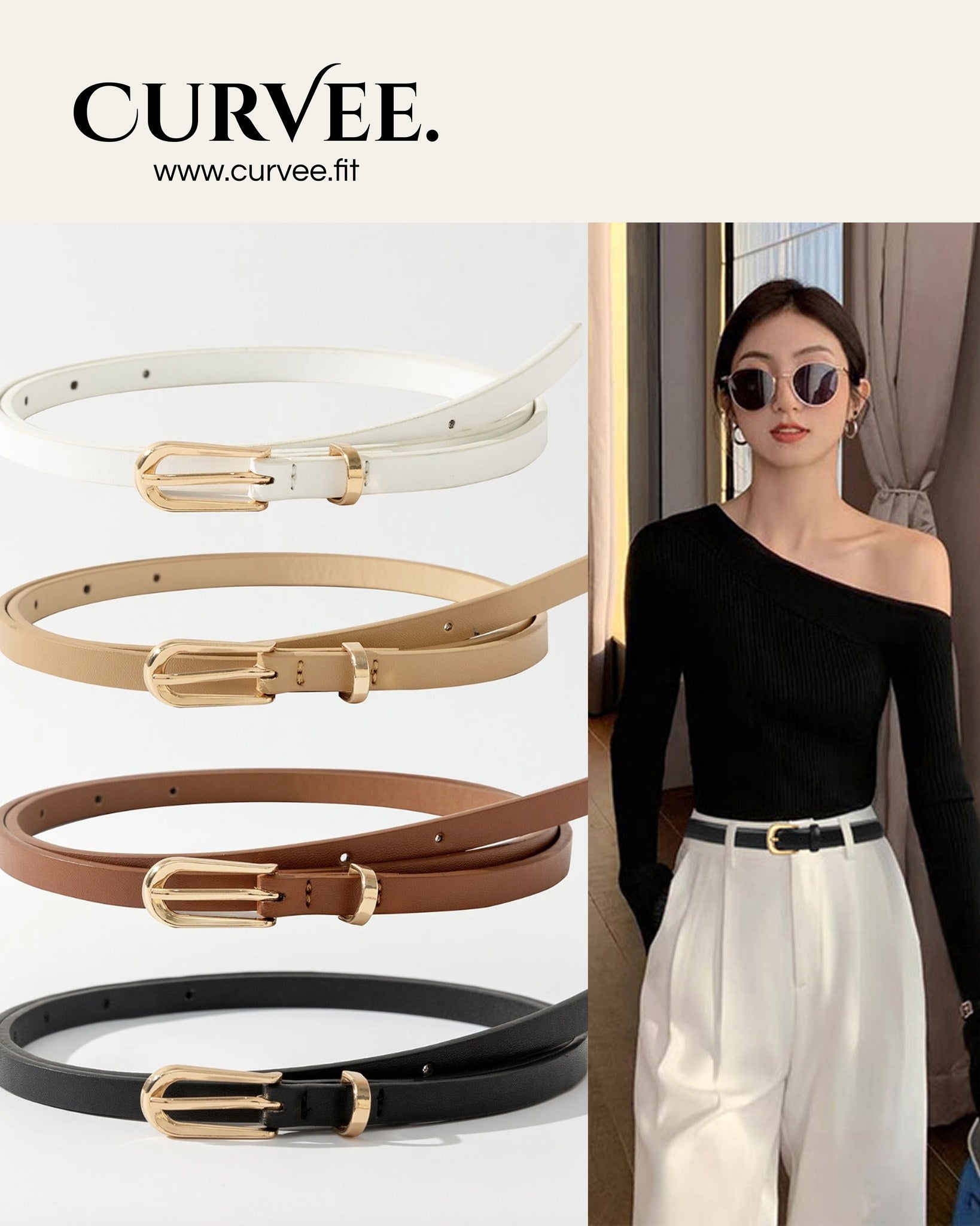 Ladies jeans small belt