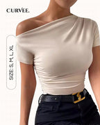 Short sleeve shoulder T-shirt top