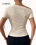 Short sleeve shoulder T-shirt top