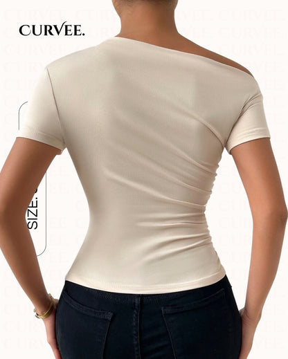 Short sleeve shoulder T-shirt top