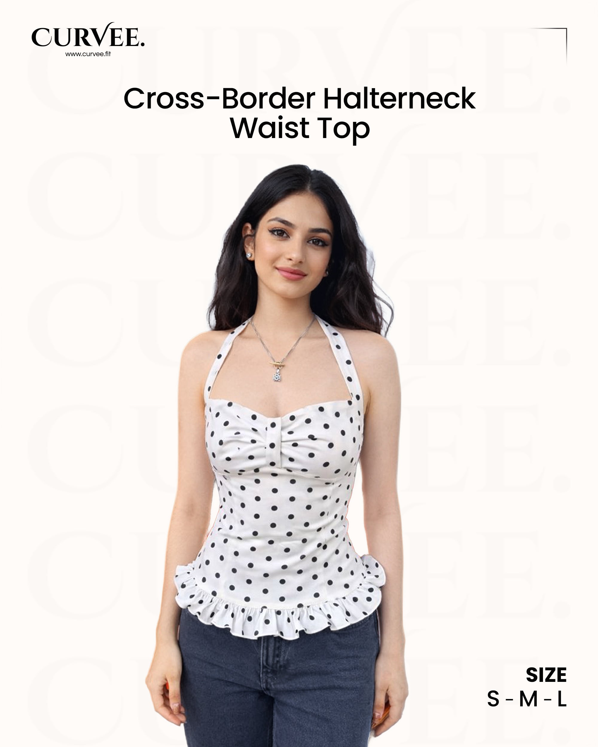 Aww! Print Chest Pleated Halter neck Waist Top