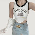 Korean-style Printed Padded Top