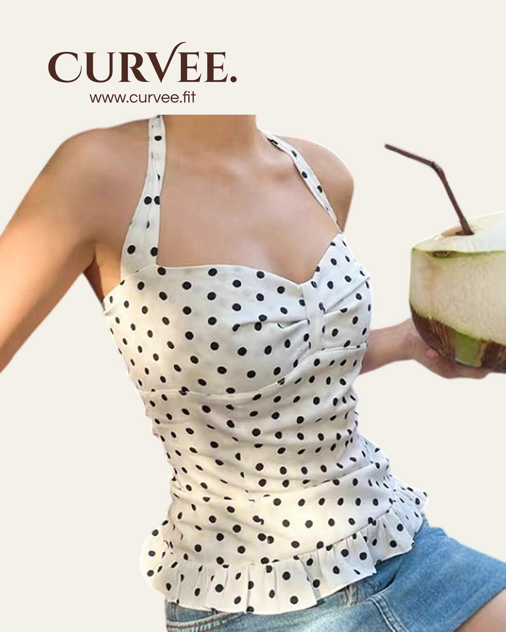 Aww! Print Chest Pleated Halter neck Waist Top