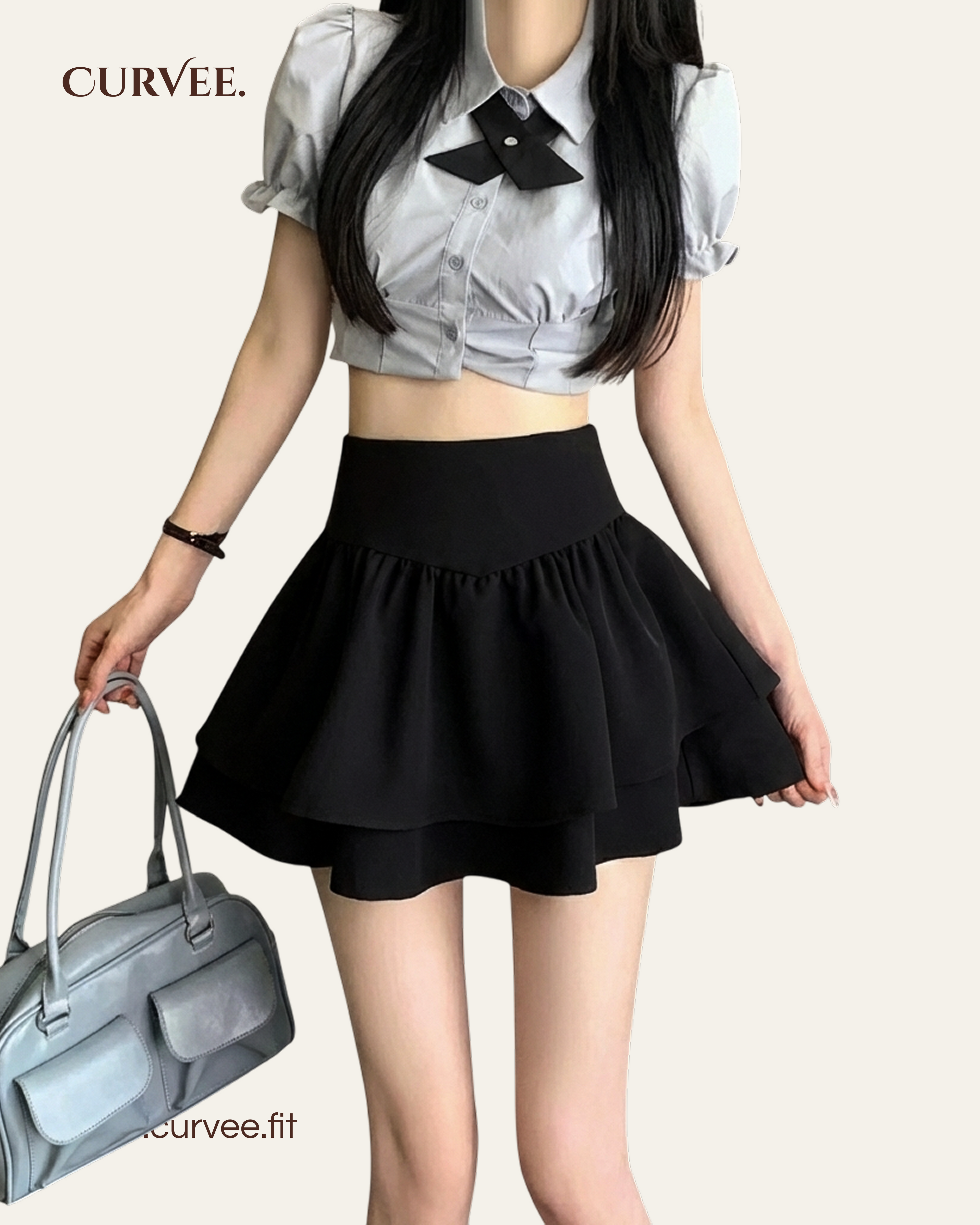 High-Waisted French Fluffy Skirt
