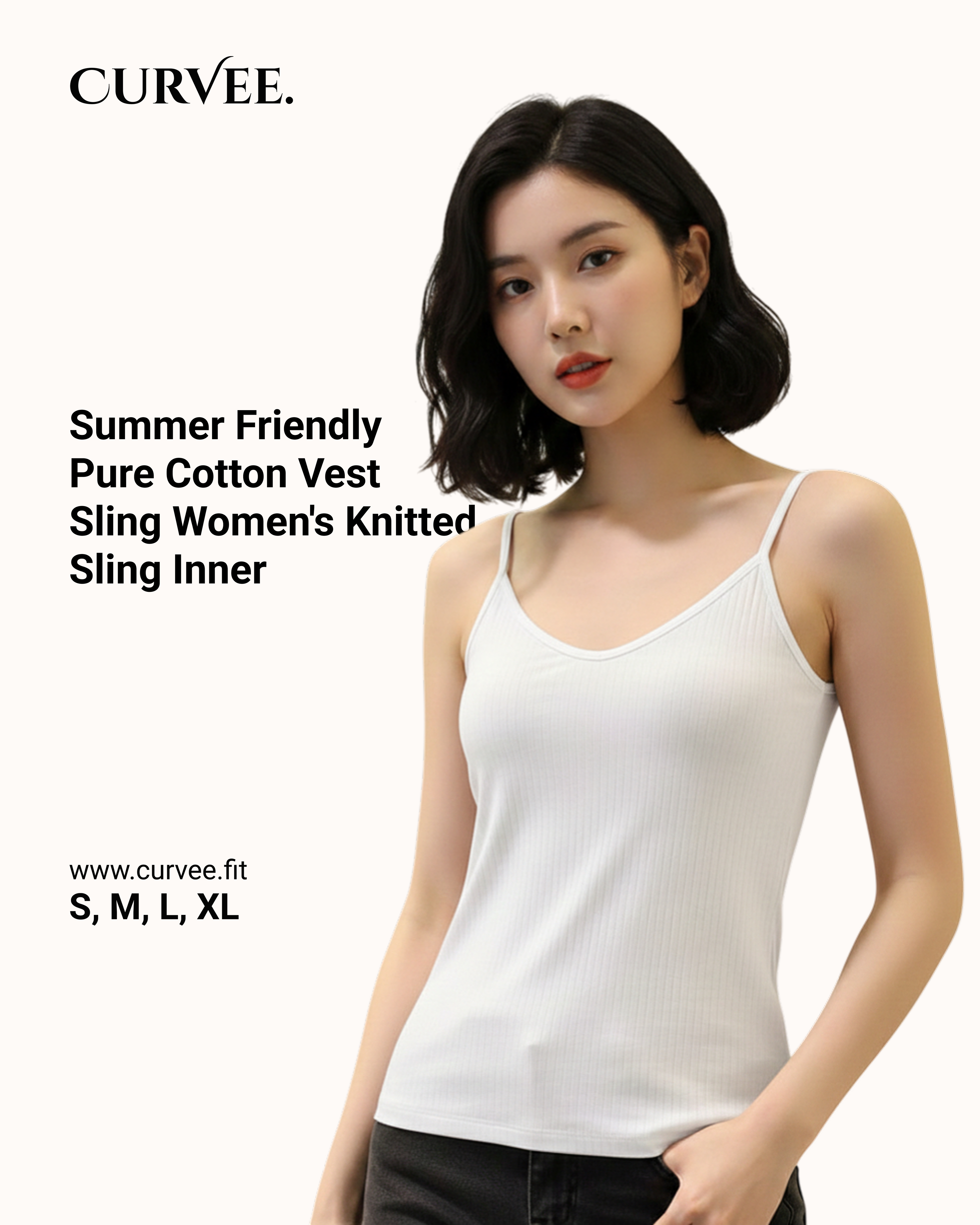 Pure Cotton Vest Sling Women's Knitted  Sling Inner