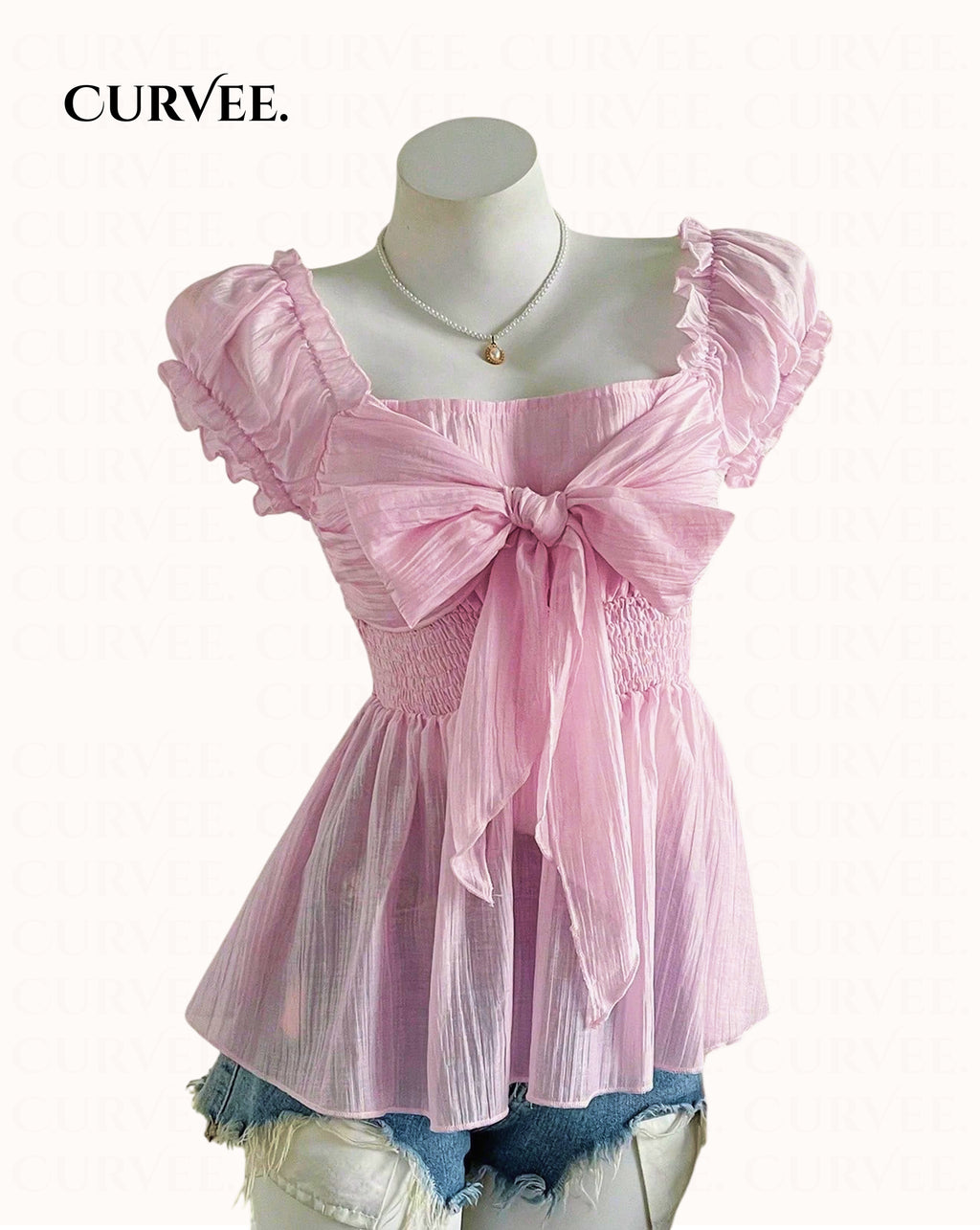 Ruffle Camisole French Square Waist T-Shirt