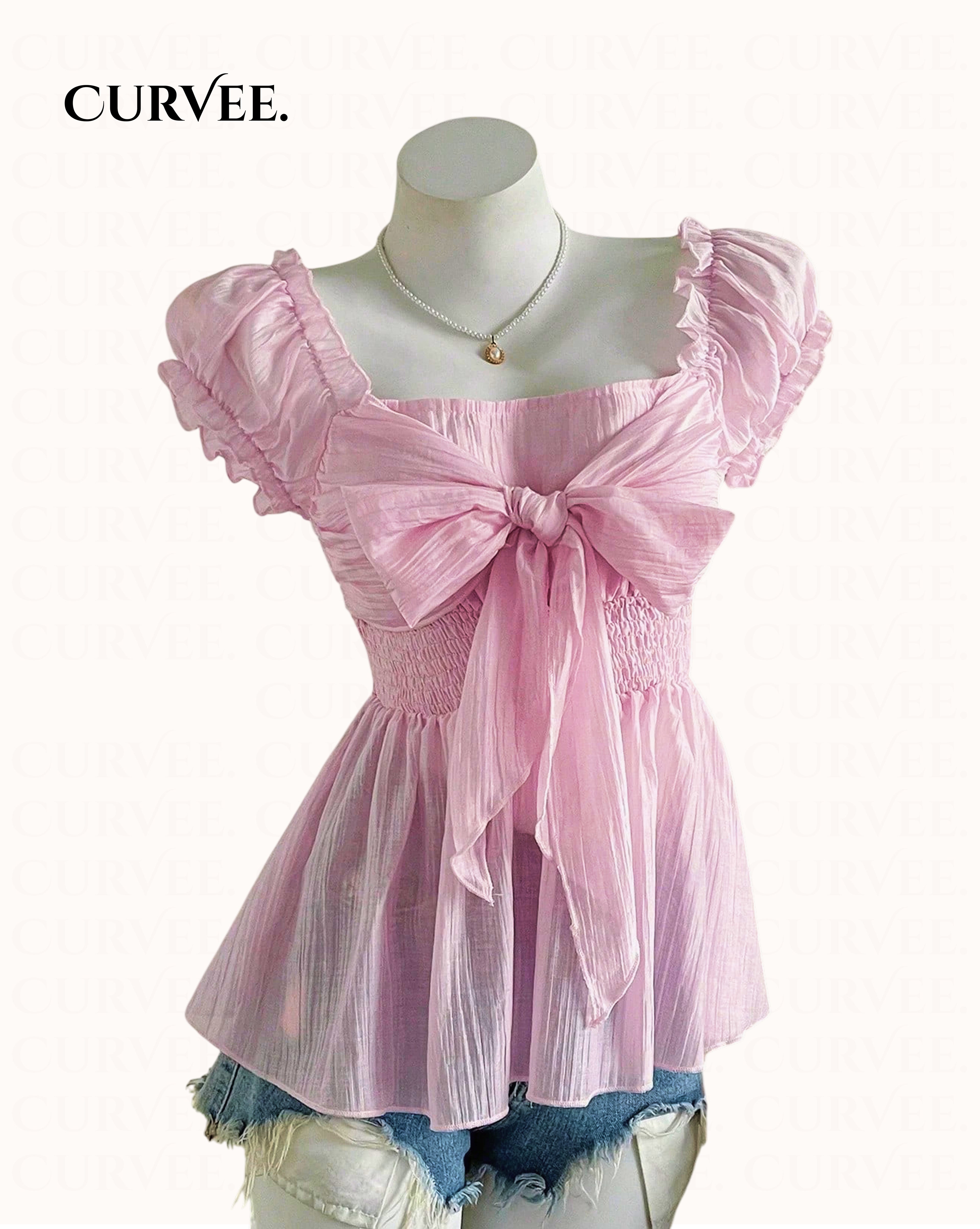 Ruffle Camisole French Square Waist T-Shirt