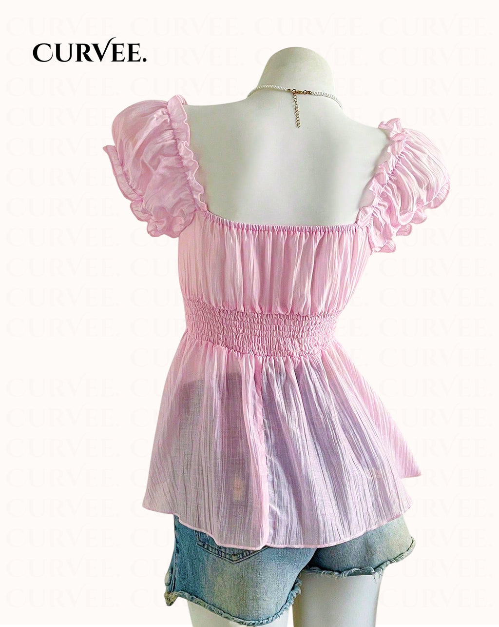 Ruffle Camisole French Square Waist T-Shirt