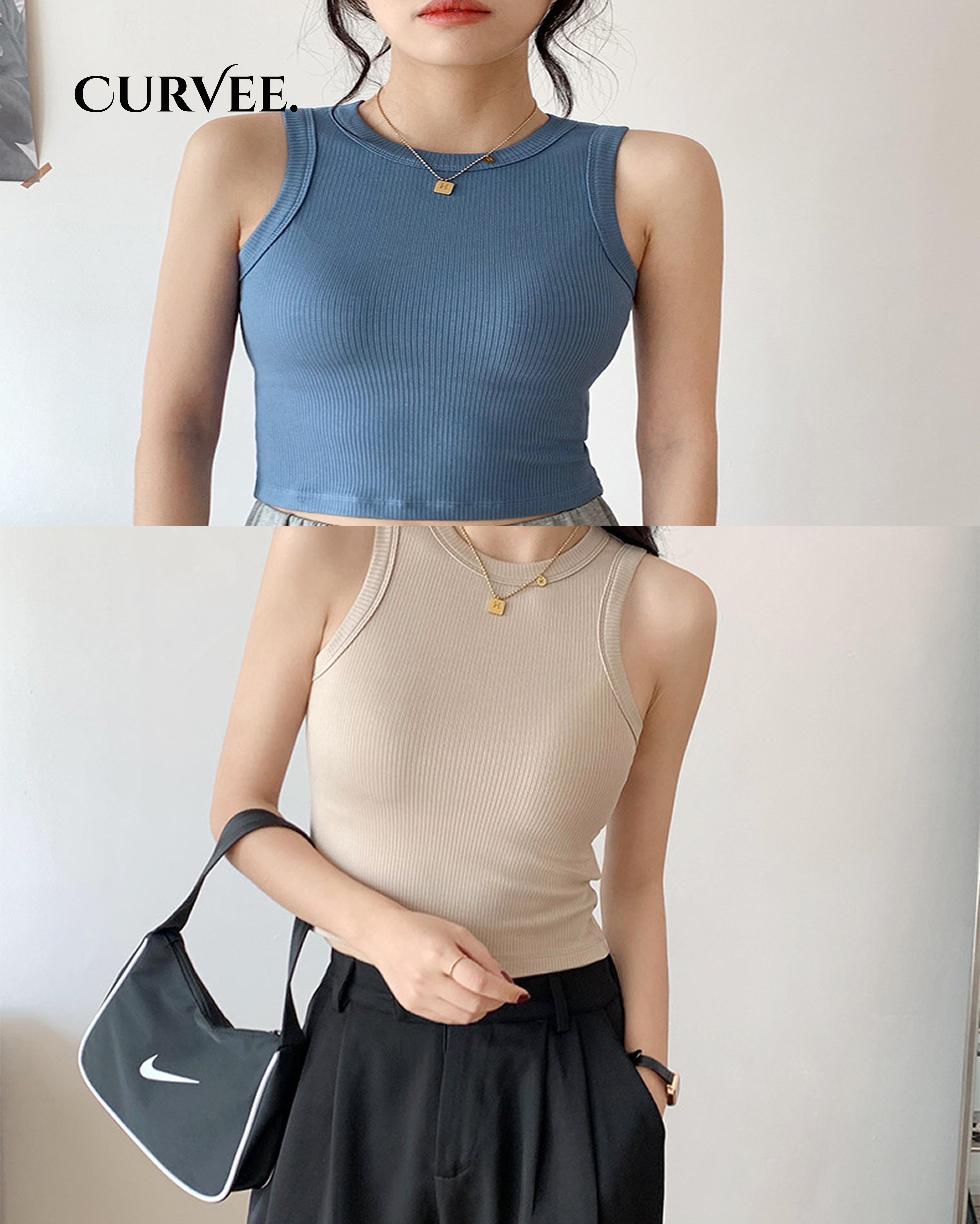Cropped Slim Fit Sleeveless Top