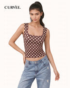 Aww! Polka Dot Tight Sleeveless Top