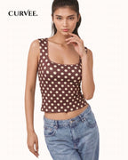 Aww! Polka Dot Tight Sleeveless Top