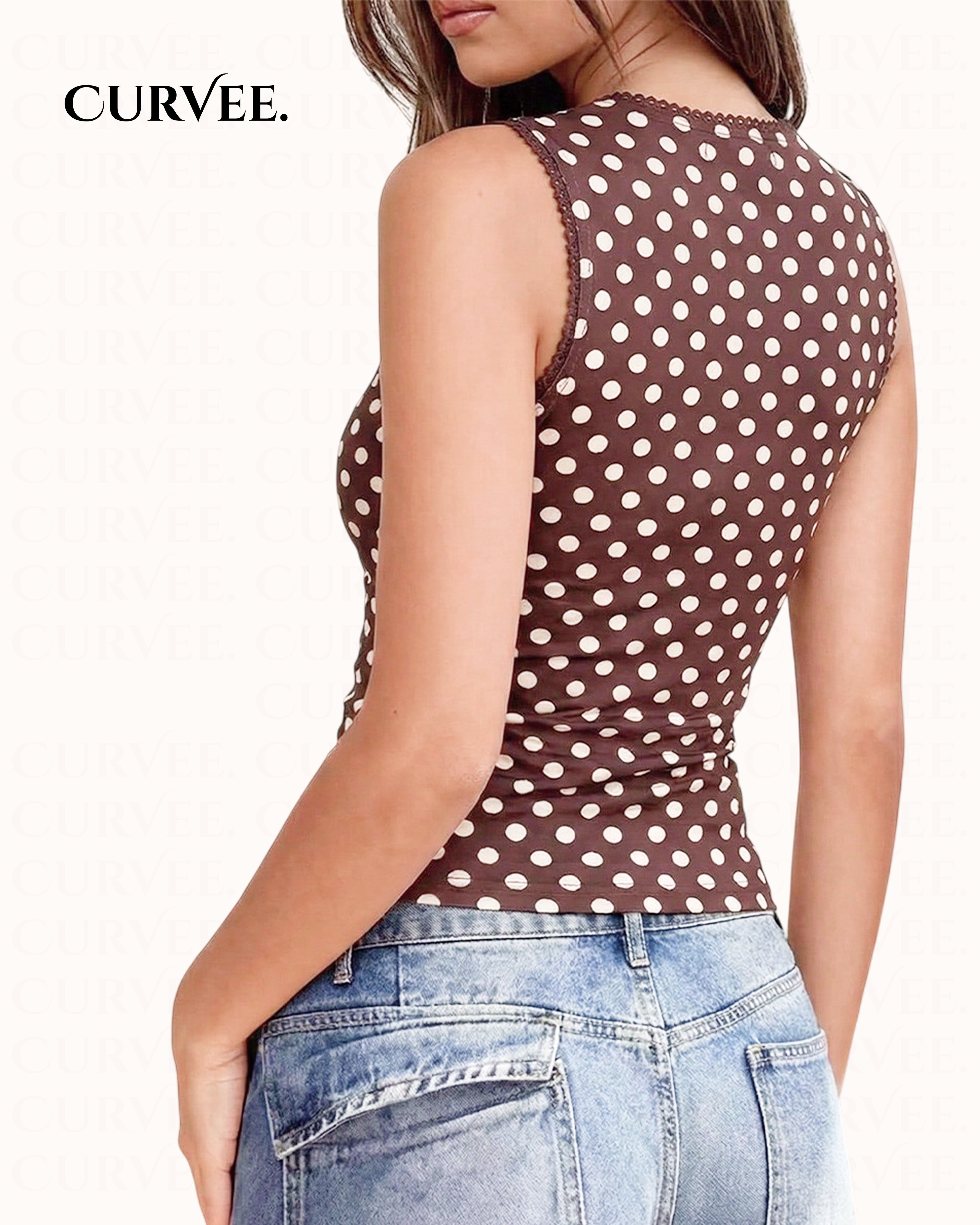Aww! Polka Dot Tight Sleeveless Top