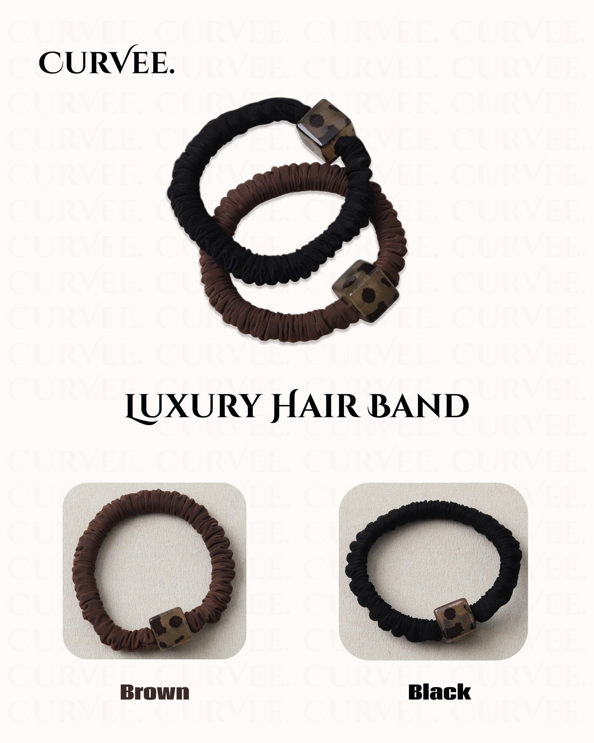 Square Leopard Print Hair Tie Bun Hair Rope