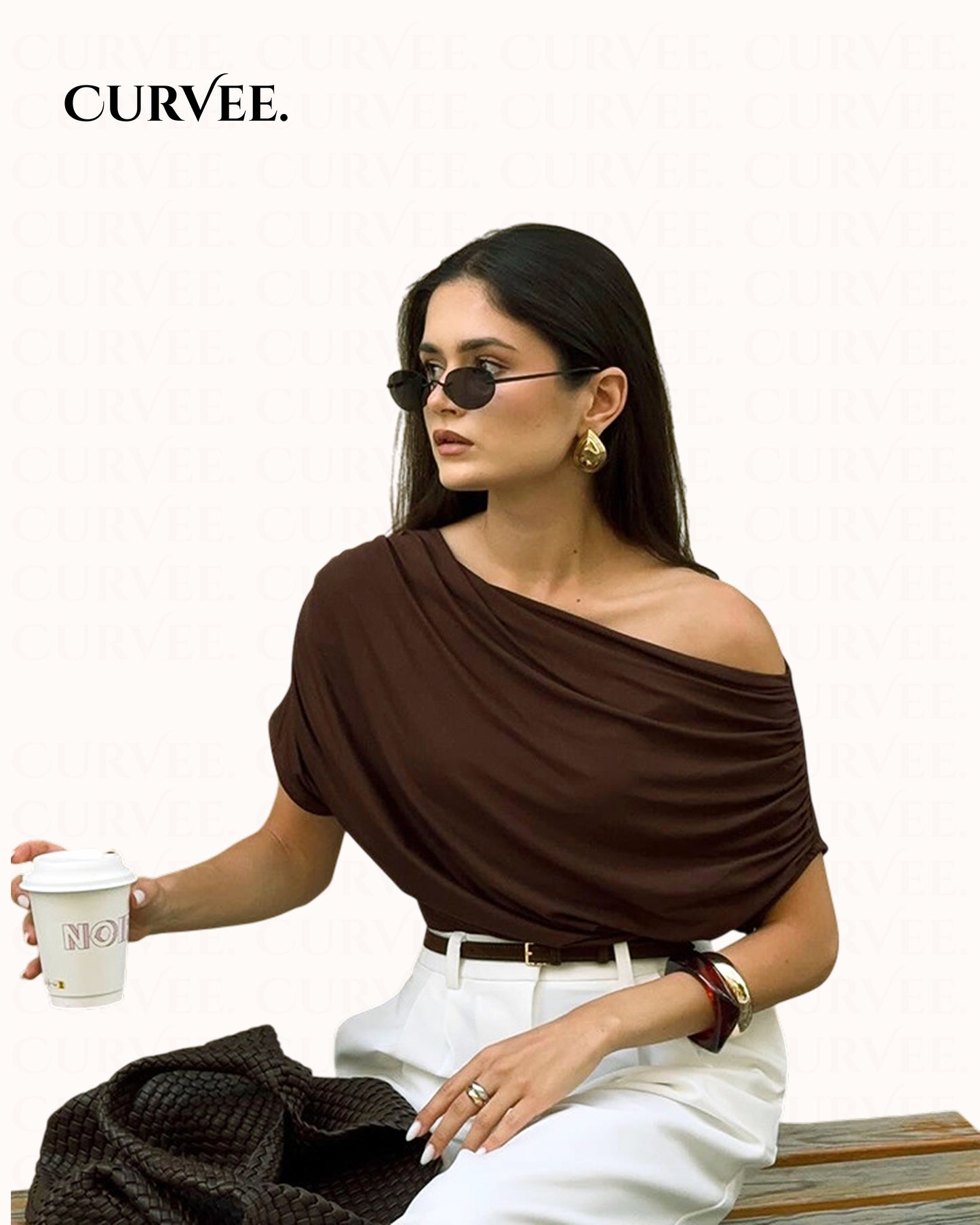 Ruched One-Shoulder Personalized Waist-Cinching T-Shirt Top