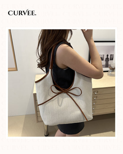 Korean Fashionable Commuter Handbag with Bow Tie