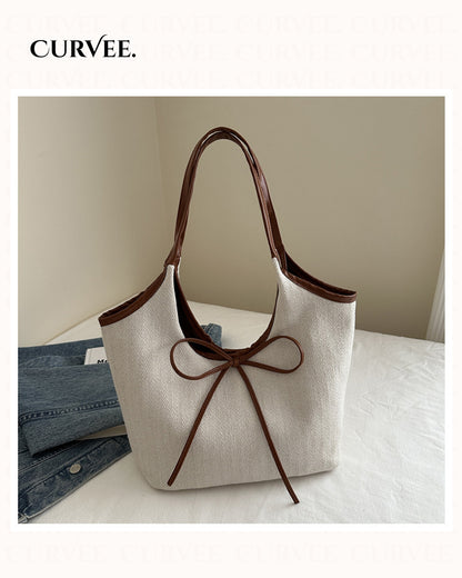Korean Fashionable Commuter Handbag with Bow Tie
