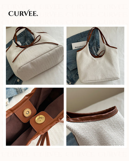 Korean Fashionable Commuter Handbag with Bow Tie