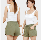 Women Shorts Loose Linen Cotton Shorts