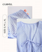 Striped Suit Casual Lace-Up Versatile Vest