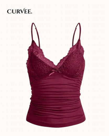 Aww! Slim Fit Inner Wear Spliced French Top