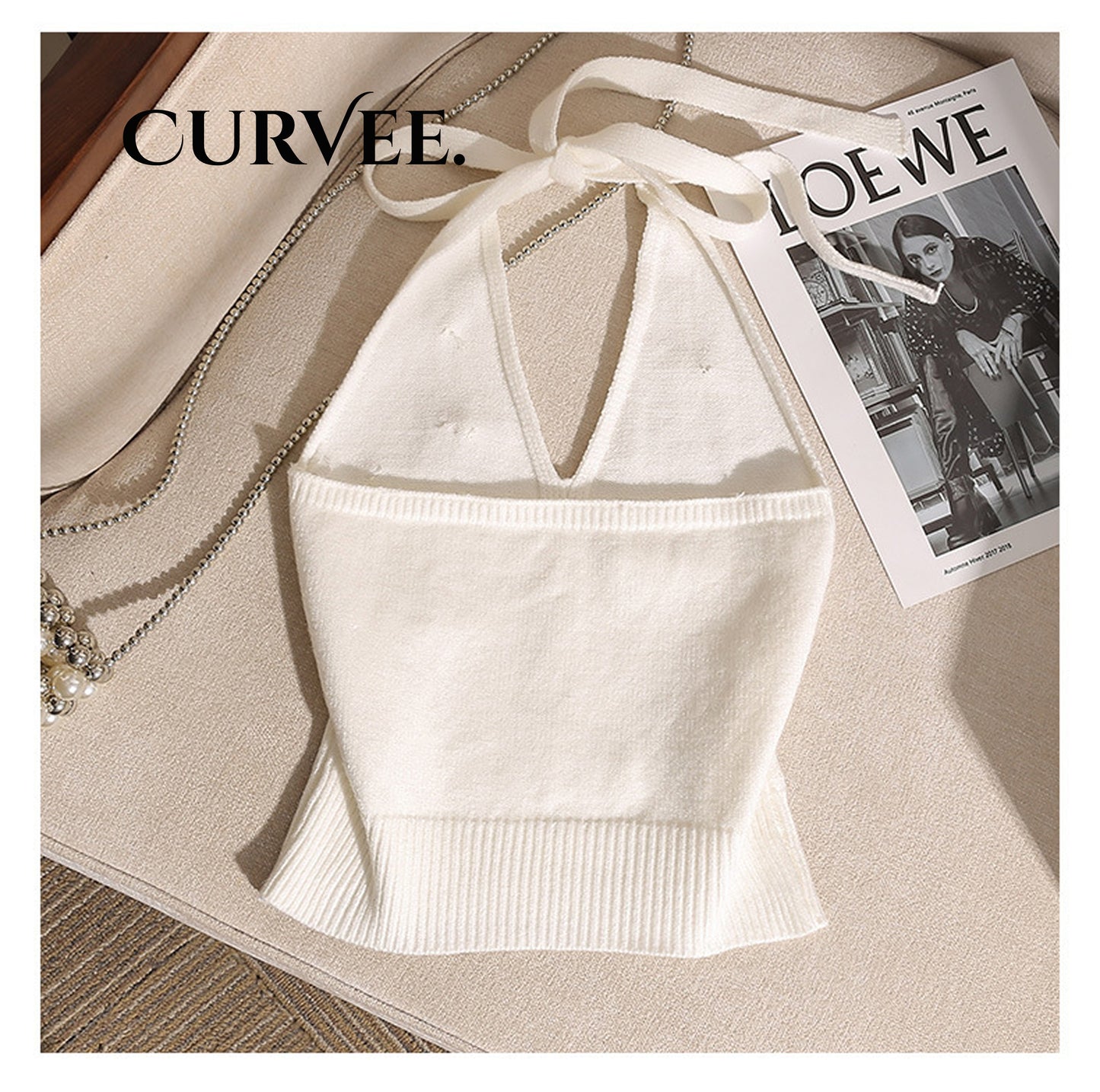 Backless Distinctive Strap Design Sleeveless Pure Base Top