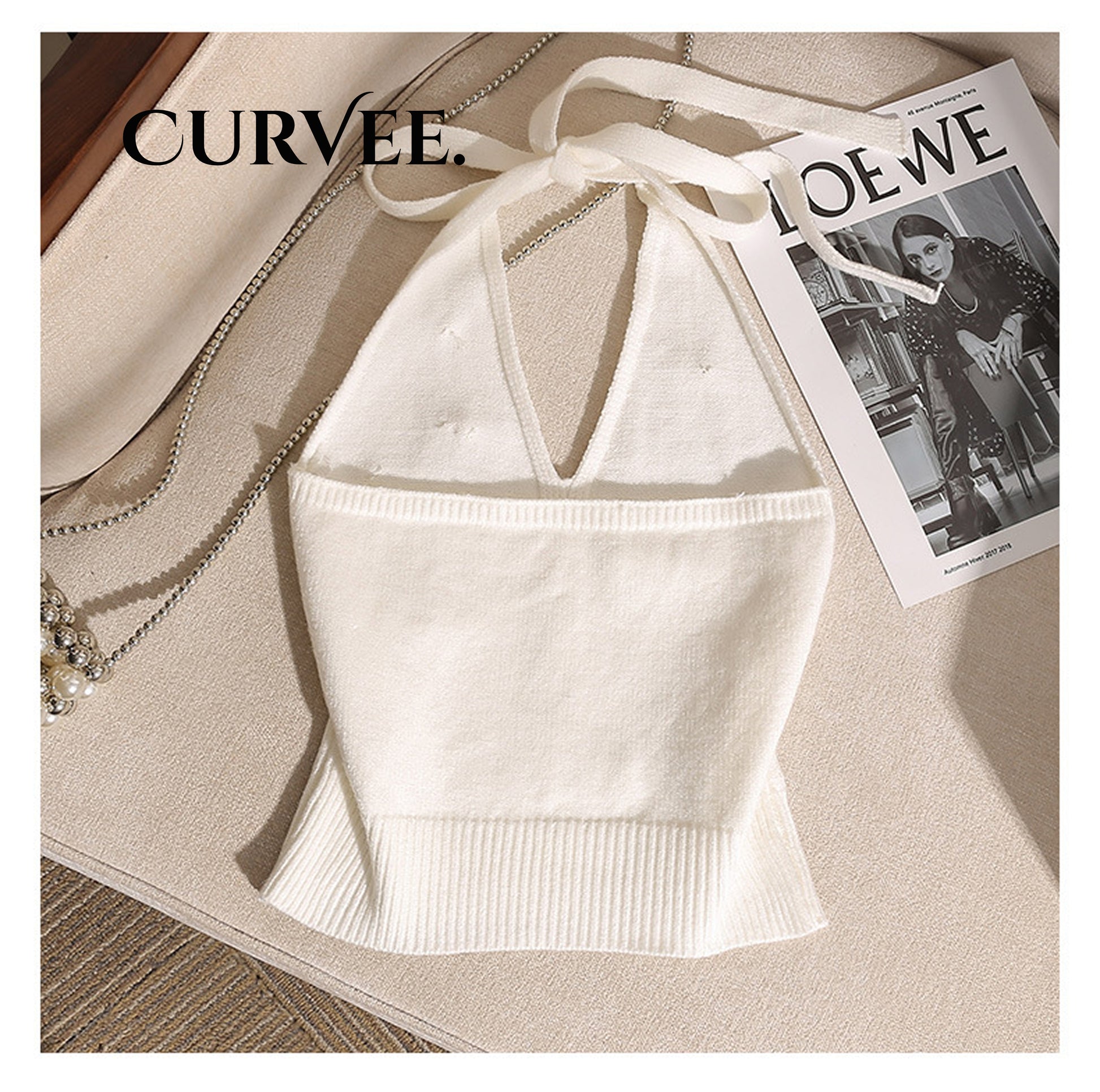 Backless Distinctive Strap Design Sleeveless Pure Base Top