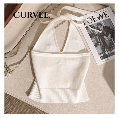 Backless Distinctive Strap Design Sleeveless Pure Base Top