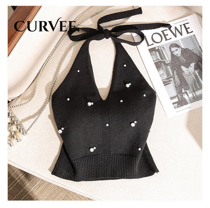 Backless Distinctive Strap Design Sleeveless Pure Base Top