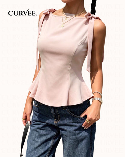 Sleeveless Western Top with bow tie Straps.