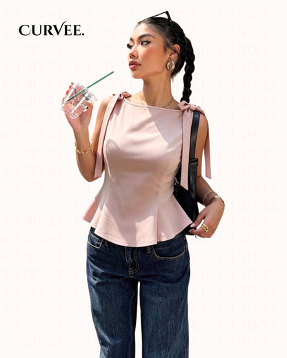 Sleeveless Western Top with bow tie Straps.