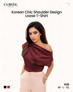 Aww! Korean Chic Shoulder Design Loose T-Shirt