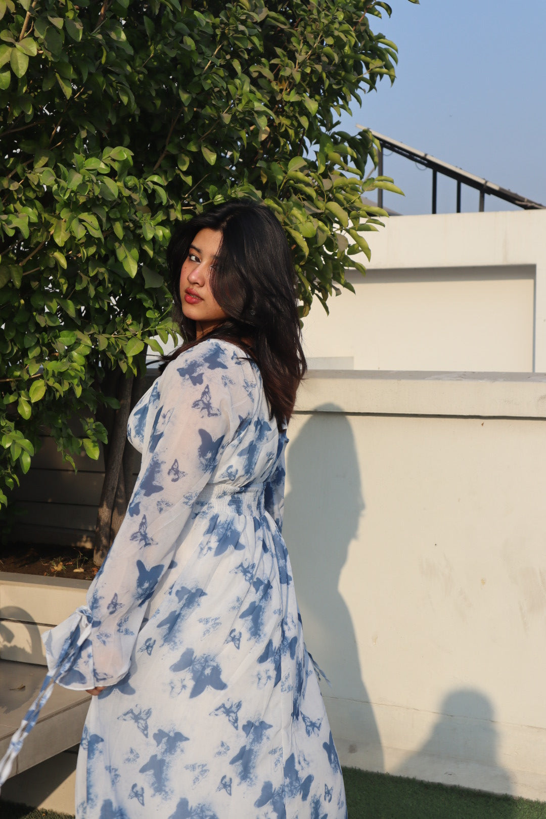Blue Floral Dress for Women