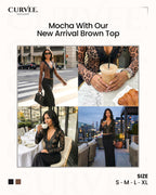 Aww! Print Lace Micro-Flared Sleeve Top