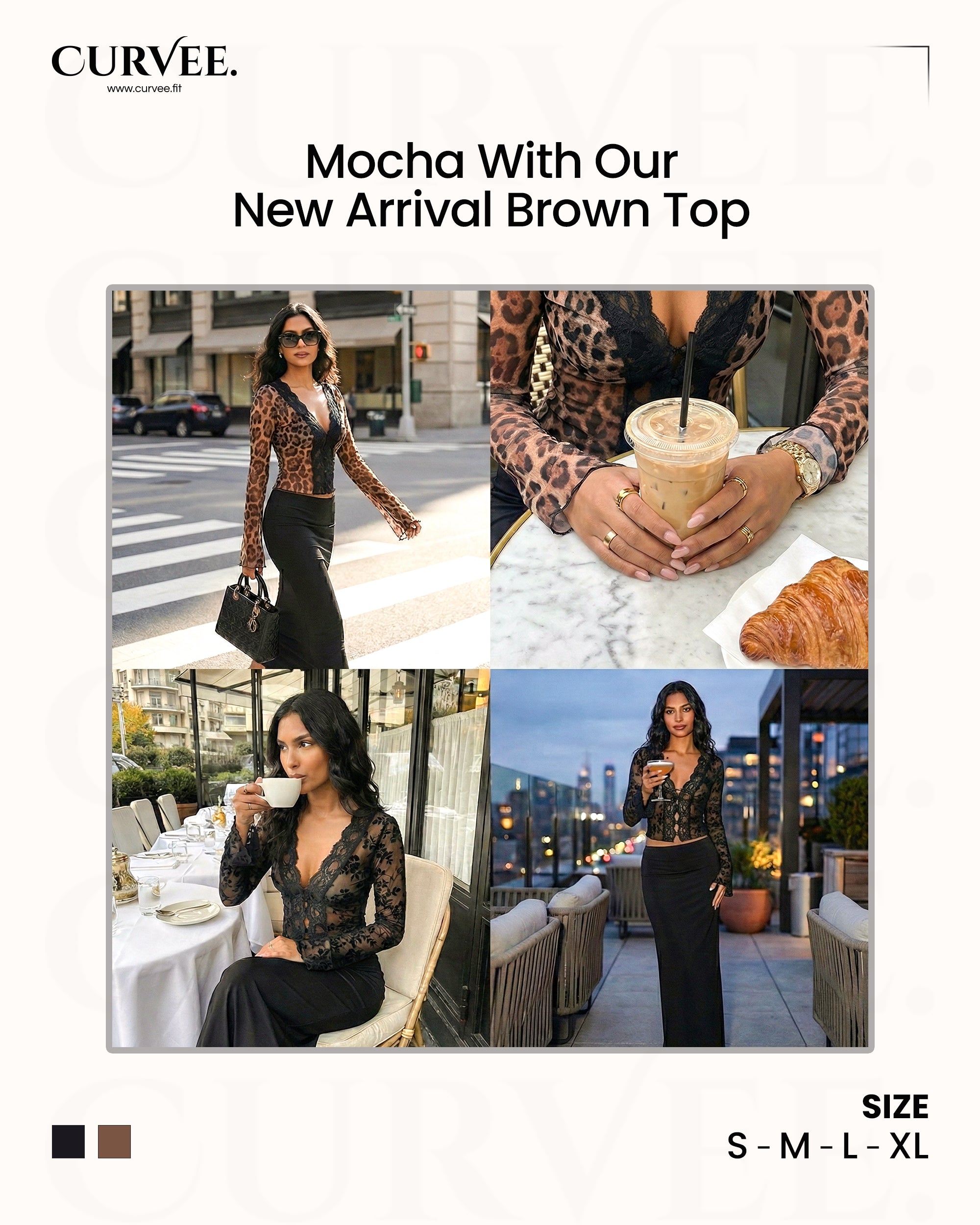 Aww! Print Lace Micro-Flared Sleeve Top