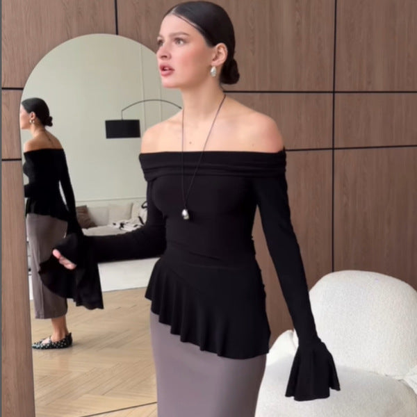 Long sleeve slim fit t-shirt top women