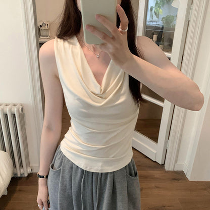Aww! Waistcoat Swing Collar Vest Top