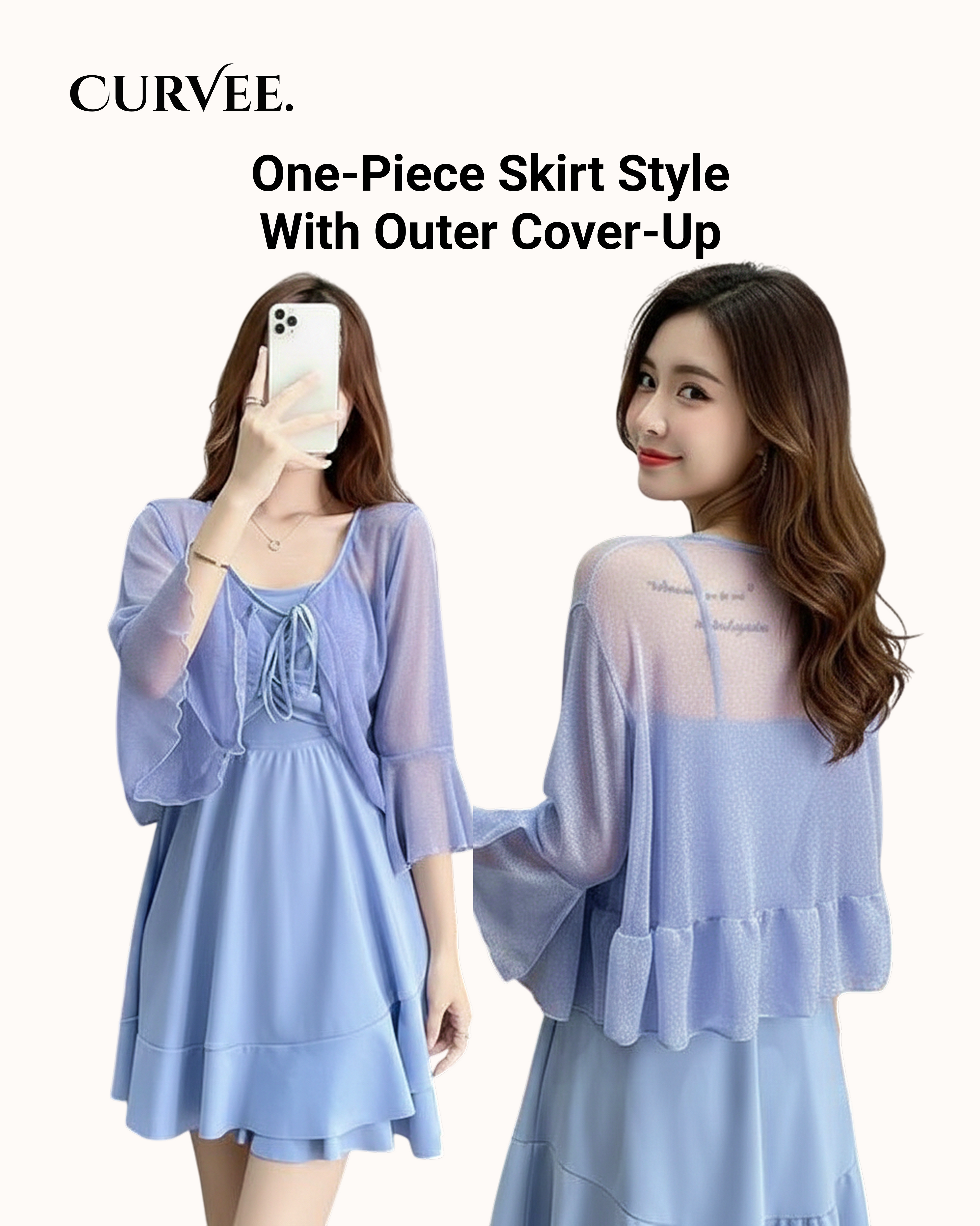 One-Piece Skirt Style With Outer Cover-Up