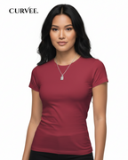 Ice Silk Ribbed Short-Sleeved T-Shirt