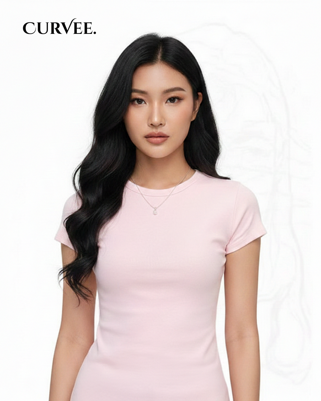 Ice Silk Ribbed Short-Sleeved T-Shirt