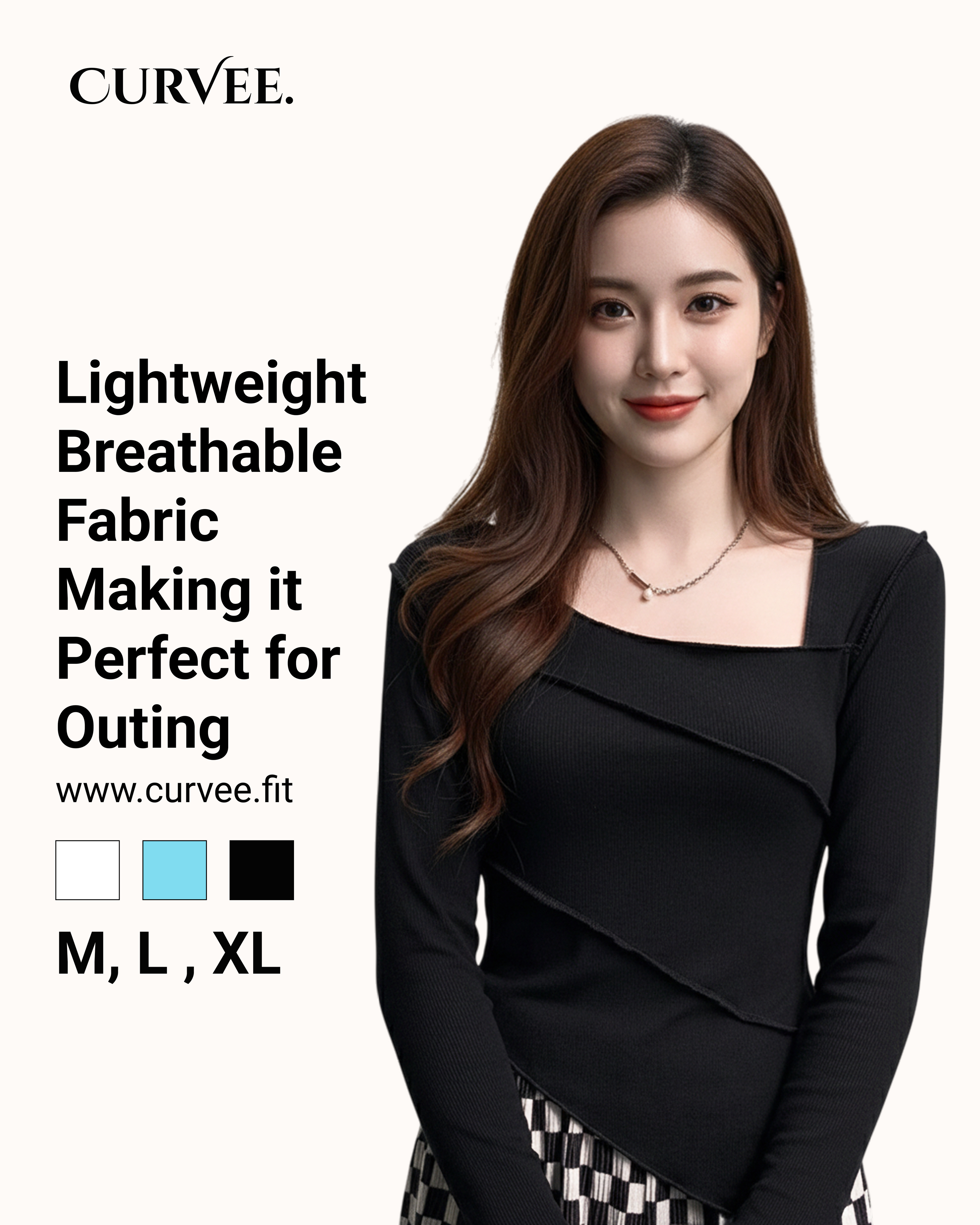 Aww! Square Neck T-Shirt Long Sleeve