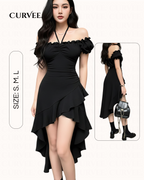 Aww! One-Shoulder Waist  Mid-Length Skirt