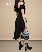 Aww! One-Shoulder Waist  Mid-Length Skirt