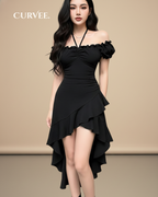 Aww! One-Shoulder Waist  Mid-Length Skirt