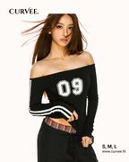 Off-Shoulder Long-Sleeve T-Shirt