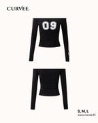 Off-Shoulder Long-Sleeve T-Shirt